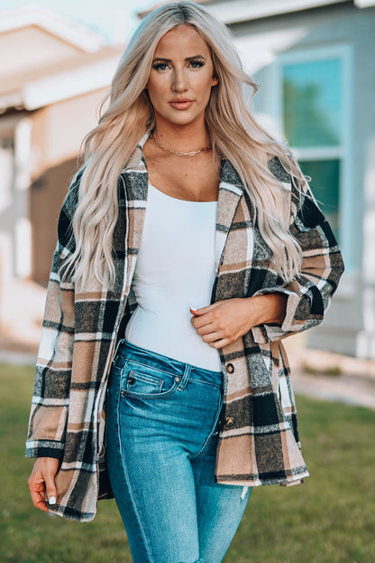 Plaid Buttoned Jacket