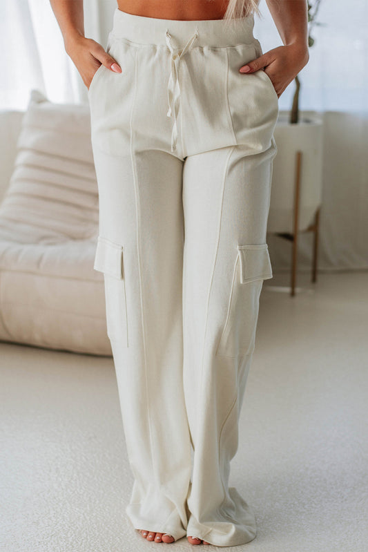 Beige High Waist Sweatpants