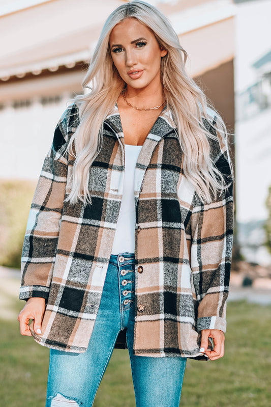 Plaid Buttoned Jacket