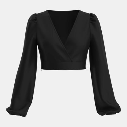 V-Neck Cropped Blouses