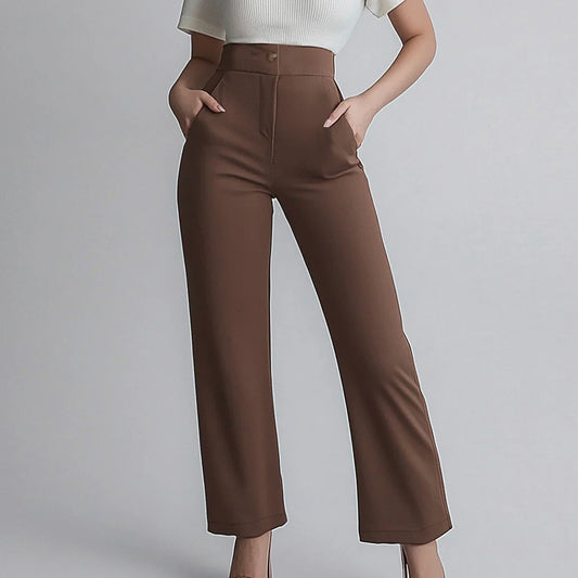 Slim Brown High Pants